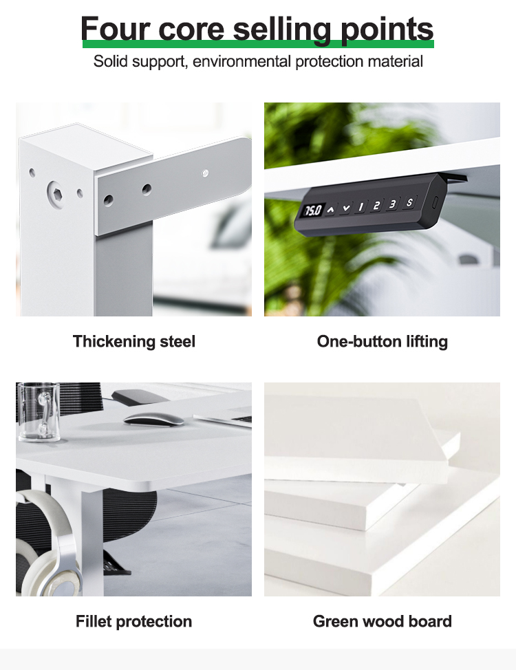 Adjustable Single DC Motor Sit Stand Desk for Home Office Electronic Metal Furniture