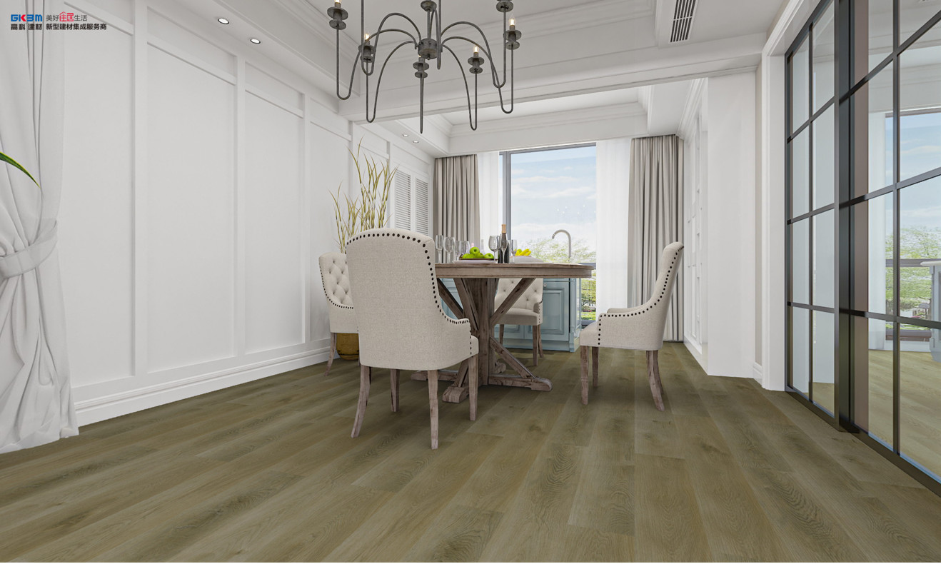 0.3mm SPC Flooring Fire Retardant Noise Prevention Waterproof Stone Brown GKBM LS-M029