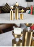 Metal Antique Brass Gold Metal 225mm Decorative Candle Sets