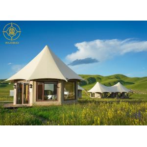 Wholesale Cone Shaped Weatherproof Luxury Glamping Tents with Wooden Flooring from china suppliers