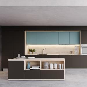Wholesale Waterproof PVC Kitchen Cabinets Artificial Stone Countertop With Island from china suppliers