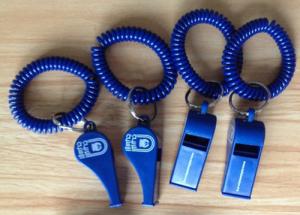 Wholesale Popular Sales Blue Plastic Wristband Coiled Holder Custom Imprinted Whistle from china suppliers
