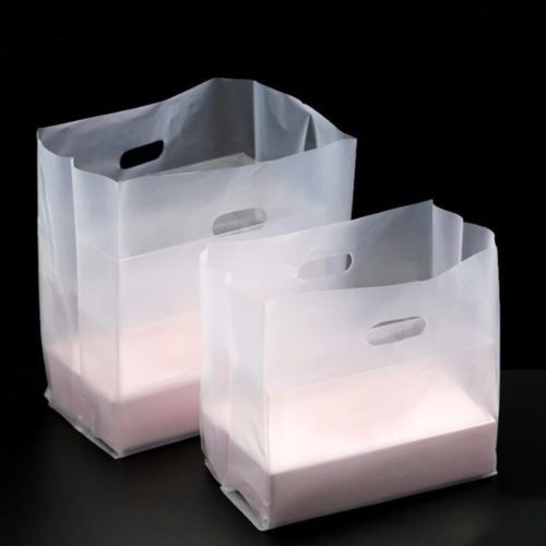 Recycable Custom Logo Reusable Shopping Bags , Frosted Clear Plastic Packaging Bag