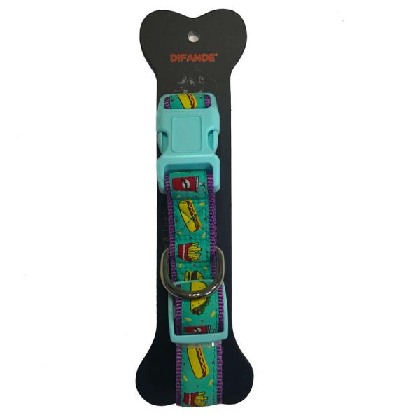 Cute Pattern Adjustable Dog Collar Half Metal Dog Harness And Leash