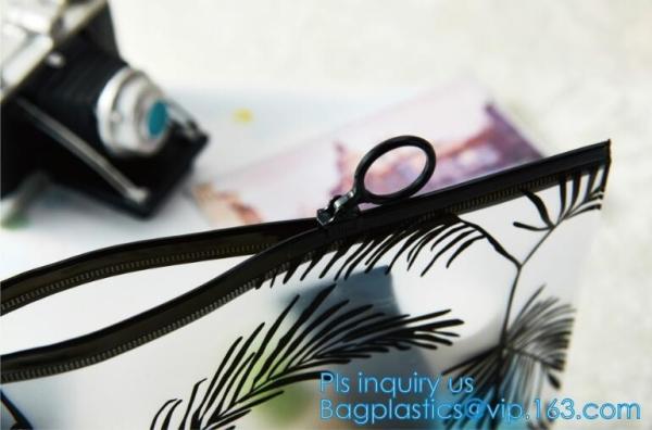 slider zipper pvc pouch clear vinyl pvc Zip lockkk bags, Custom Logo PVC