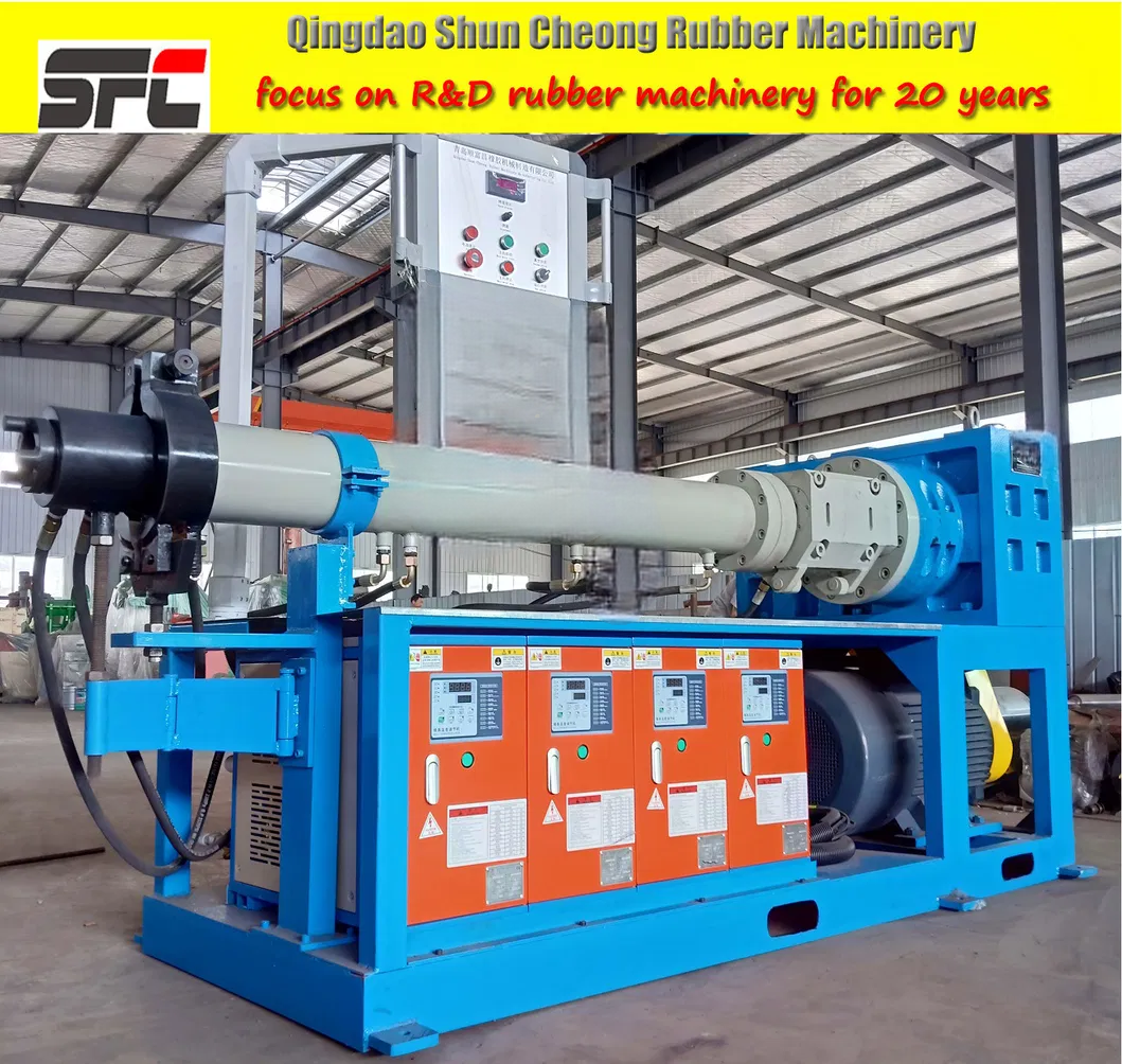 Precise Temperature Control Force Feeding Single Screw Rubber Extruder Machine with PLC Control System