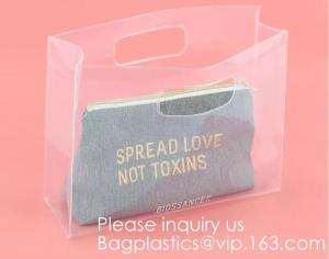 Promotion Transparent Clear Shopping Pvc Bag With Custom Print Nylon & PVC Material Combined Custom Tote Bag Shopping Ba
