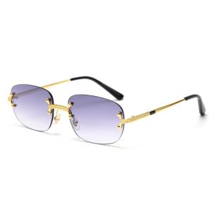 Wholesale Metal Square Frameless Sunglasses UV400 Punk Personality Street Photography from china suppliers