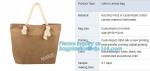 customized promotion gift waterproof clear pvc cotton rope handle beach tote bag