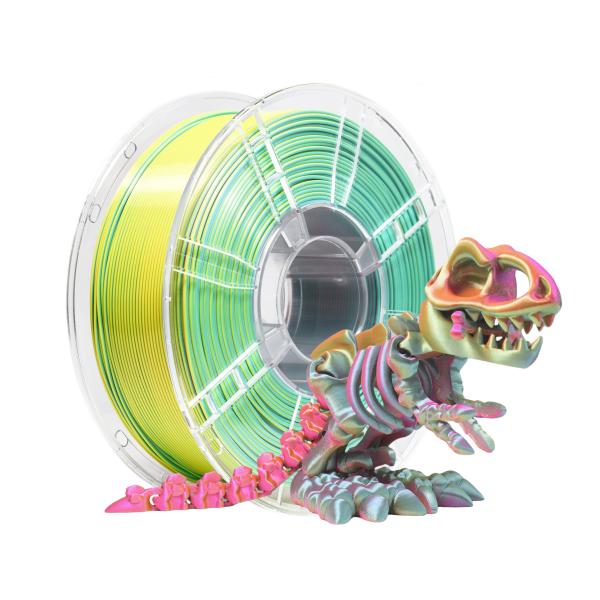 PLA Filament Net Weight 1kg 3D Printer Silk Tri-Color Gold Green Purple 3d