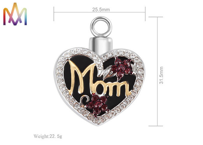 Engraved Polished Copper Heart Urn Necklace For Ashes