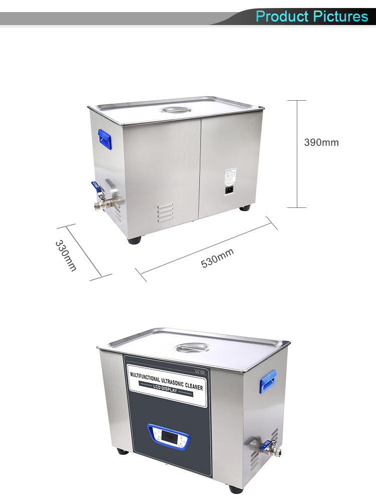 Industrial Digital Heated Ultrasonic Cleaner Size 500 * 300 * 200mm Heating Power 500W