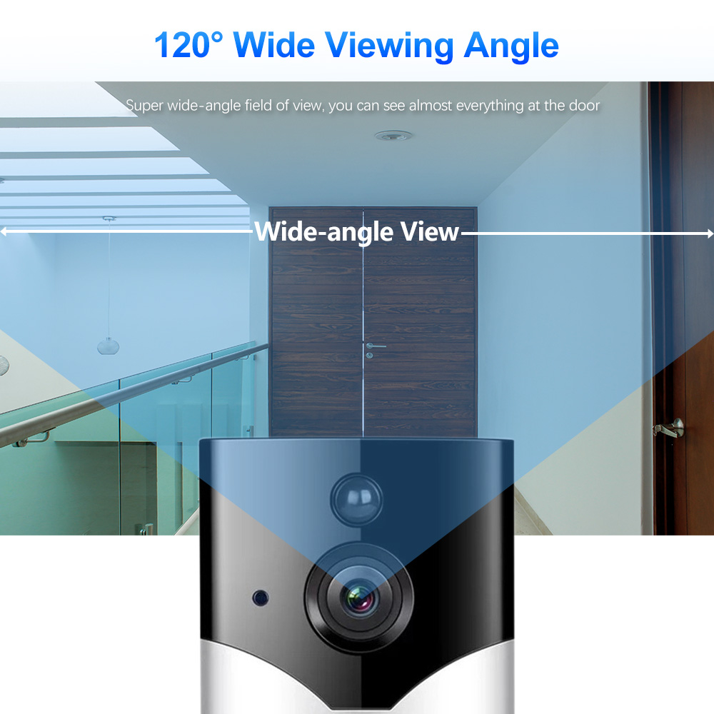 Wireless Smart Video Doorbell Camera With Ringtone Two-Way Audio Intelligent Human Detection Support Night Vision