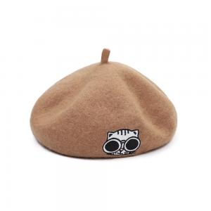 Wholesale Solid Color Military Wool Beret Cap For Women With Embroidery Patch from china suppliers