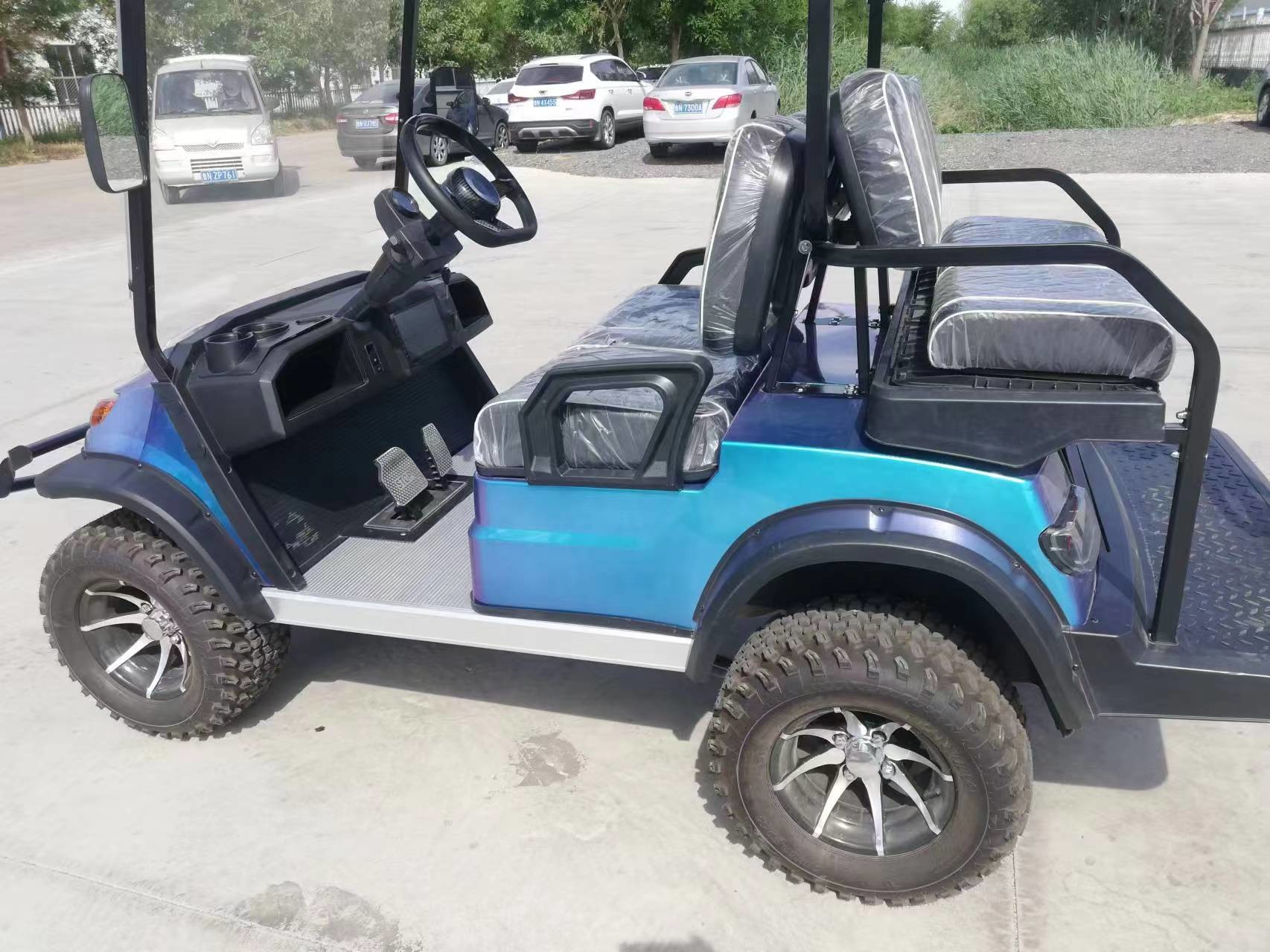 Blue Purple Color 4 Seater Golf Cart New Design Motor Depot AC Motor 3.5kw Wheelbase 2300mm