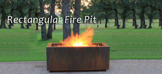 Outdoor Simple DecorationGN-FP-306 Metal Corten Steel High Freestanding Fireplace Fire Pit