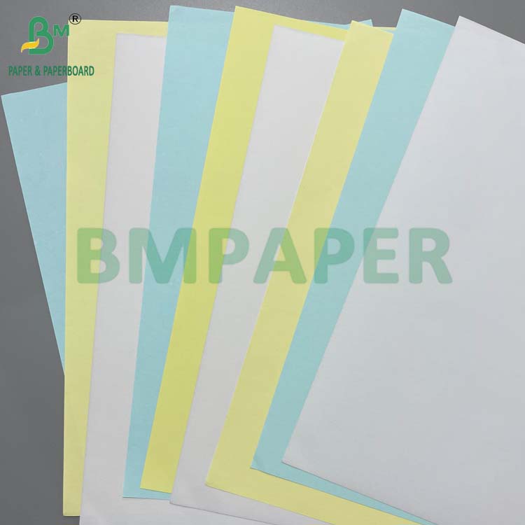 White CB Yellow CF 75grs 78grs Blank Carbonless NCR Paper 8.5"x 14" Black Image