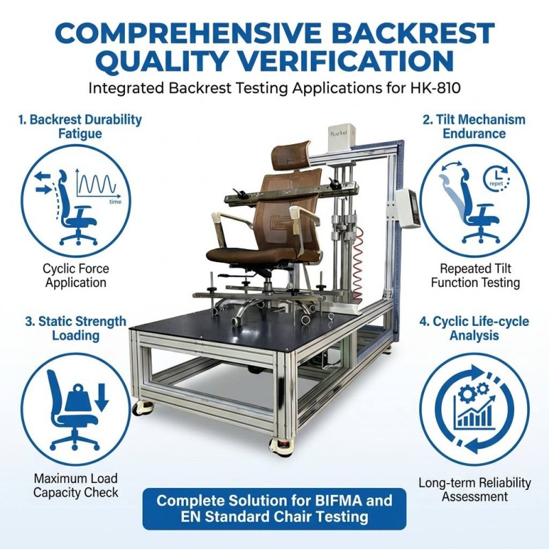 Office Chair Backrest Cyclic Durability Testing Machine BIFMA X5.1 Standard Pull Fatigue Tester
