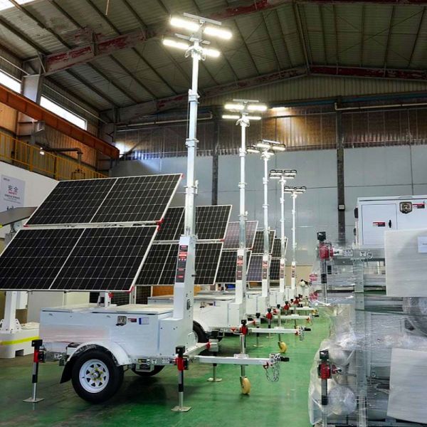 Rapid Deployment Towable Solar Light Tower Night Shift Illumination Construction Site Mobile Solar Light Tower