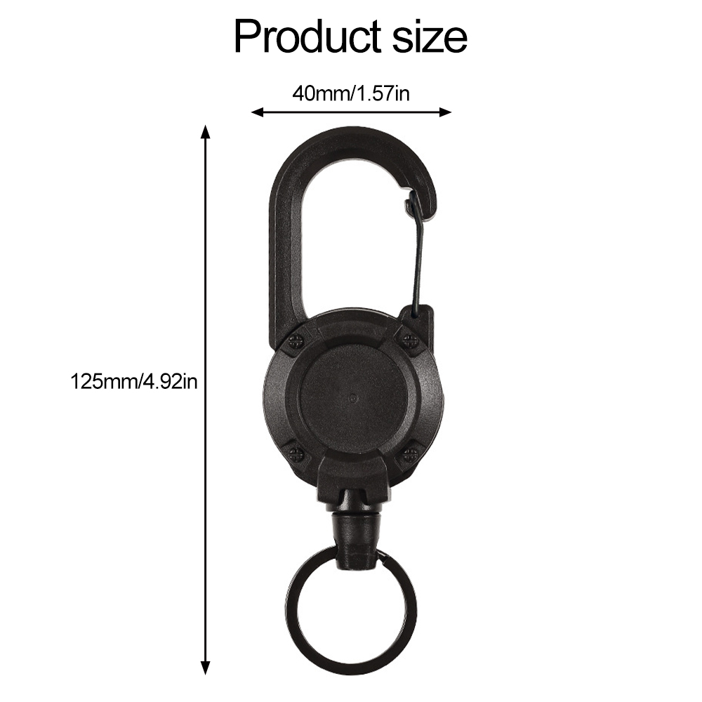 Deyi Badge Reel Multitool Carabiner Badge Holder Retractable Keychain Clip Id Holder Stainless Steel Cord