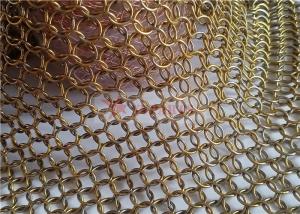 Wholesale 7mm Stainless Steel Ring Mesh Curtain Brass Color For Architecture from china suppliers