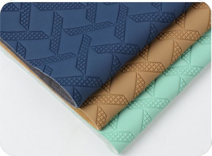 Custom Car Floor Mats Leather Woven Pattern PVC Leather Material Anti Mildew