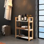 Three Tier Wooden Storage Rack White For Bedroom / Living Room / Office /
