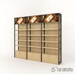 Powder Coating Wooden Retail Shelving , Retail Display Shelves 600×600×1300mm