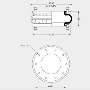 Wholesale 0.8MPA Industrial Air Springs 320124H-1 Minimum Height 52MM Dia. 230mm from china suppliers