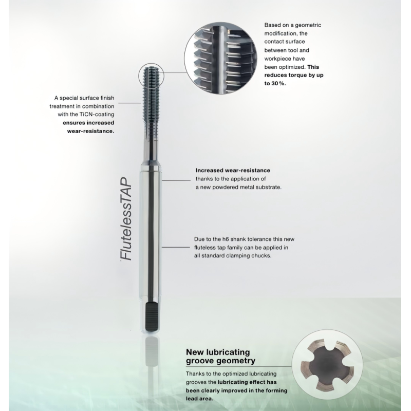 High Accuracy Threading Tools Thread Forming Taps For Creating Internal Threads