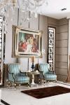 New French Style Deluxe wooden fabric leisure sofa chair FLN-M-XY101