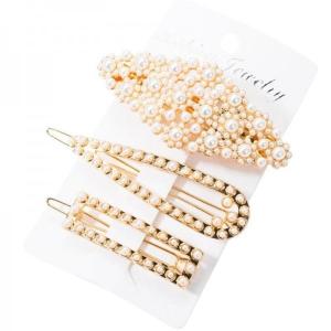 Wholesale GEOMETRIC ALLOY PEARL HAIRPIN SET from china suppliers