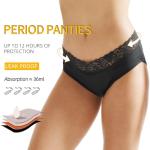 Customized 4 Layers Heavy Absorption Lady Sexy Lace Menstrual Underwear