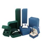 Luxury Green Microfiber Leather Jewelry Package for Earrings and Rings from