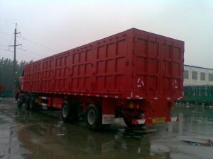 Wholesale Construction Tri Axle High Side Dump Trailer , Semi Dump Truck Trailer For Cargo Transporter from china suppliers