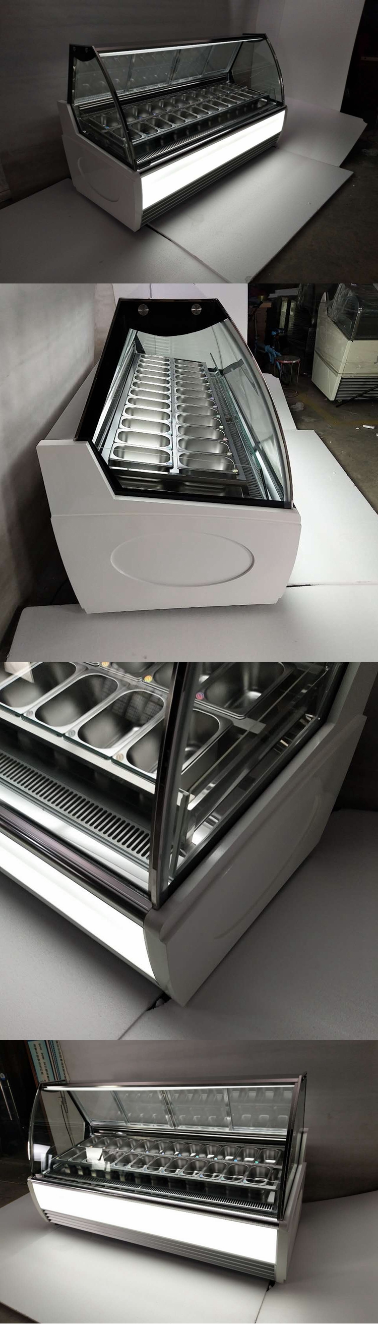 Explosion Proof 24 Plates Ice Cream Showcase Freezer
