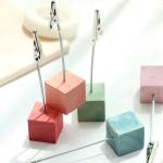Small Desk Wooden Photo Clip Holder Base Seat Tag Clip 3 X 3 X 15 Cm