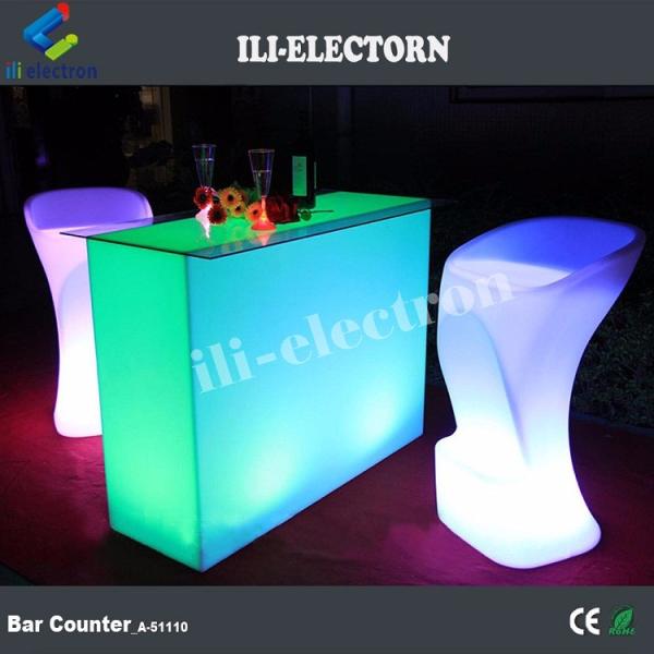 Rectangle Illuminated Bar Table Waterproof For Outdoor Garden