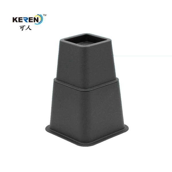 KR-P0246 Smooth Plastic Adjustable Bed Risers , 8 Inch Black Furniture Risers