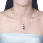 5A 3.7g 45cm Cubic Zirconia Star Necklace ODM Sterling Silver Diamond Necklace