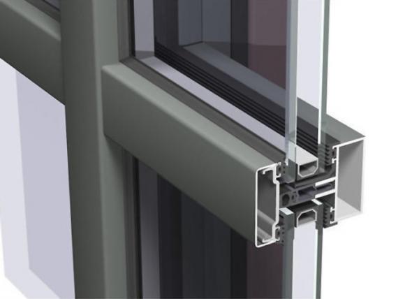 Quality Easy Cleaning Curtain Wall Aluminium Profiles , Unitised Curtain Wall GB Certified for sale