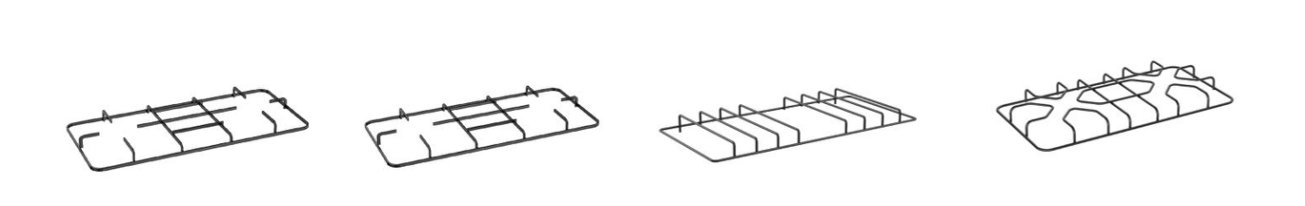 Enameled wire rack pan support for gas stove