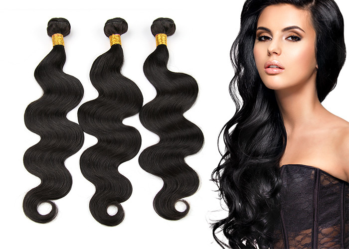 Natural Black Grade 6A Virgin Hair Extensions Body Wave 10 inch -30 inch True to Length