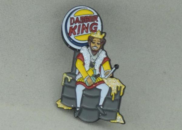 Glitter Burger King promotional lapel pins By Iron Stamped And Black Nickel