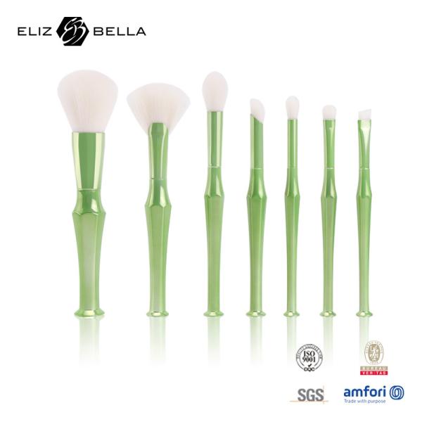7pcs Special Plastic Handle Make Up Brush White Nylon Hair Cosmetic Brush
