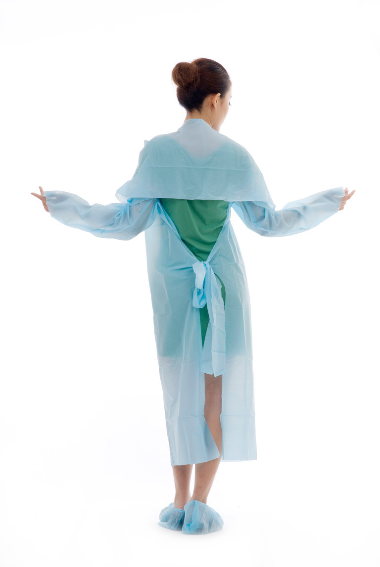Hospital Long Sleeve Disposable CPE Gown With Thumb Cuff