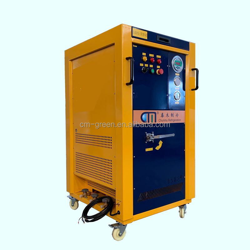 R22 R404a Refrigerant Vapor Recovery Charging Machine Ac Charging Station 4HP Oil Less Recovery Unit