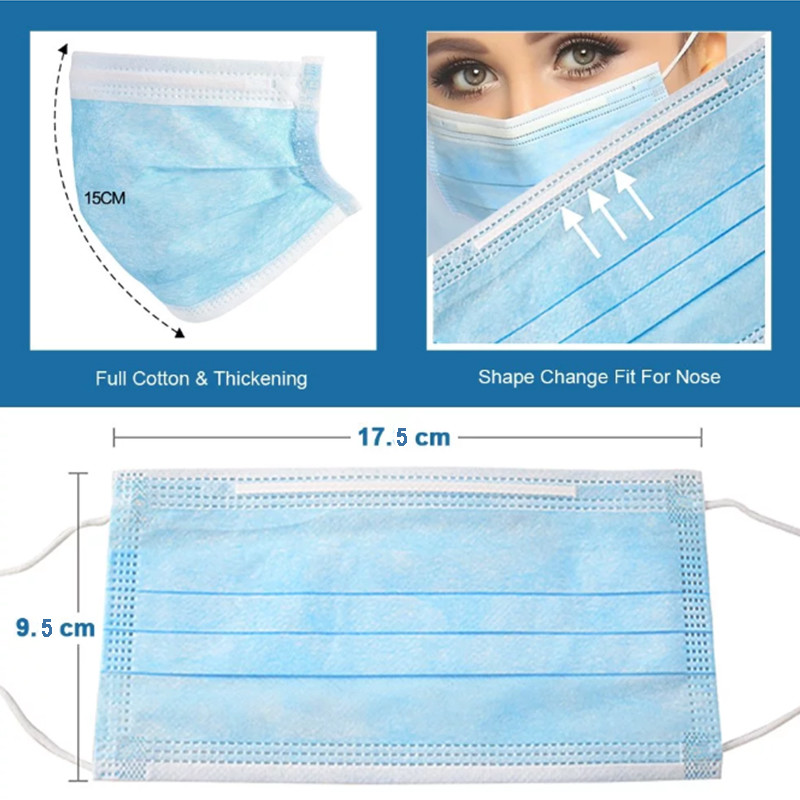 Disposable Earloop Face Mask Skin Friendly For Dust / Pollen Prevention