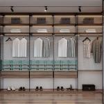 Luxury Wood Veneer 3 Door Wardrobe Bedroom Furniture Knocked Down Structure