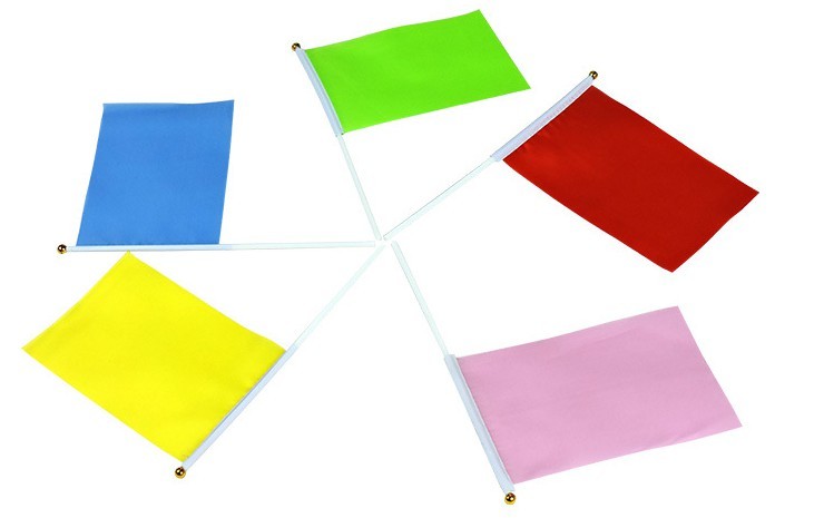 Dacron small colorful flag games cheering flags 14*21cm colorful logo customized